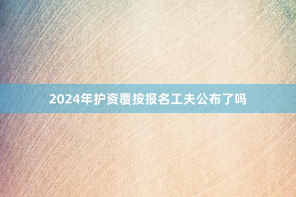 2024年护资覆按报名工夫公布了吗